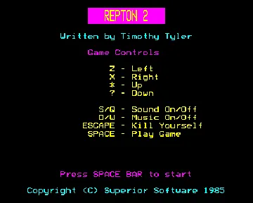 Repton 2 (1985)(Superior) screen shot title